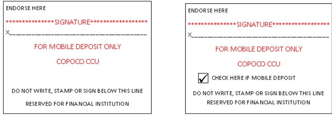 Sample:  Mobile Deposit Endorsement 